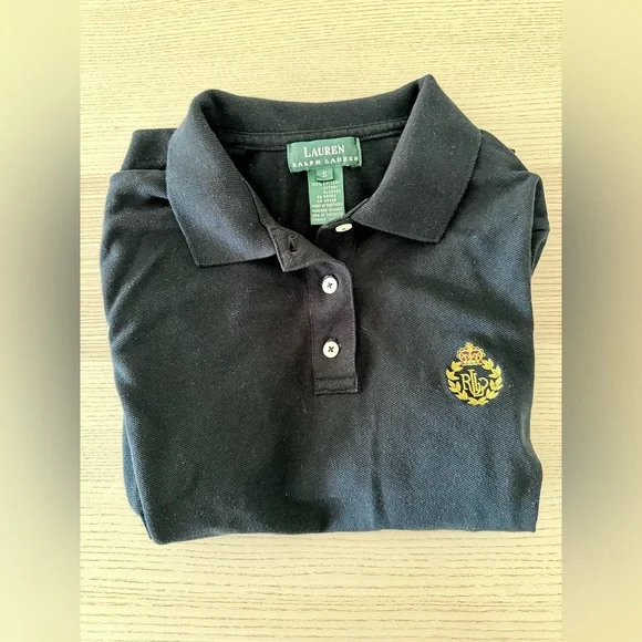 Lauren Ralph Lauren Black Polo with Gold Emblem, Men’s Small - Picture 2 of 7